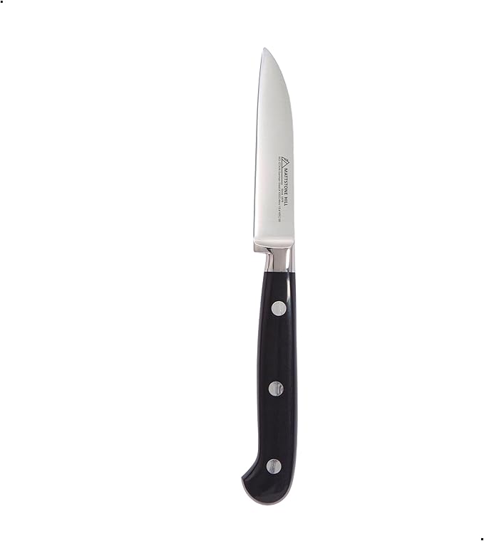 Paring Knife, MATTSTONE HILL 3.15" Small Kitchen Knife, Peeling Knife - German Steel, Triple Rivet Handle