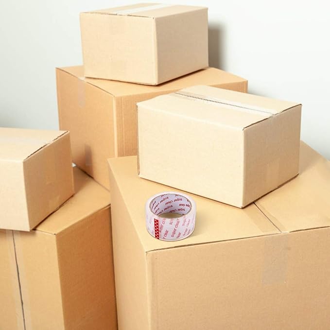 I GO Clear Packing Tape, Packaging Tape Refills for Shipping Moving Box Mailing Storage Sealing, 1.88" Width x 54.68 yd. Length, 2.95" Core, Crystal Clear, 1.97 mils/0.05 mm Thick (18 Rolls per Pack)