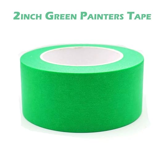 Green Painters Tape 2 inch Wide, Green Masking Tape 2 inch x 55 Yards Paper Tape for Arts DIY Crafts Painting Labeling Decoration School Projects Home Office