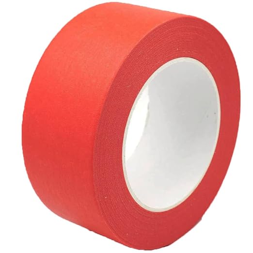 Red Painters Tape 2 inch Wide, Red Masking Tape 2 inch x 55 Yards Paper Tape for Arts DIY Crafts Painting Labeling Decoration School Projects Home Office