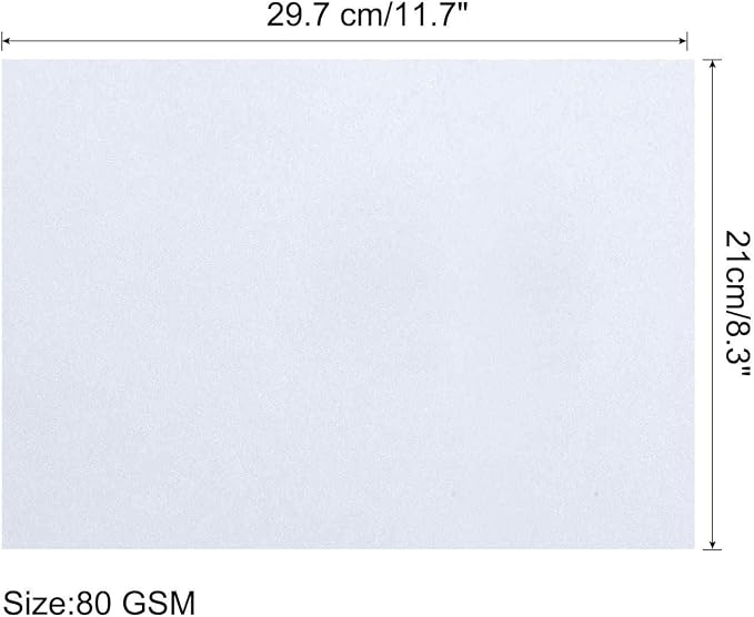 MECCANIXITY 100 Sheets Colored Copy Paper 8.3 x 11.7 Inch Printer Paper 80gsm White for Office Printing, Document Copying, Invitations, Forms, Art Projects