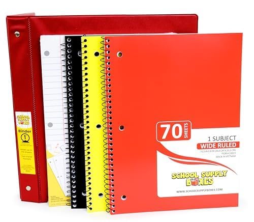 Elementary School Essentials Bundle | Case (4 Boxes) - 91 Pieces per Box | School Supply Boxes - Back to School Essentials | Includes Binders, Folers, Notebooks, Paper, Pencils, Pens, & More