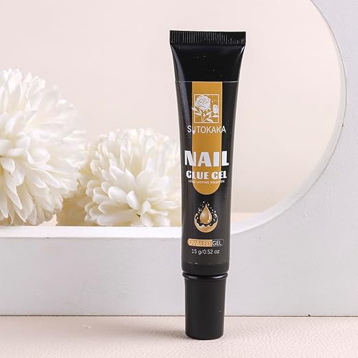 Solid Nail Glue Gel, 15g Soft Gel Nail Tips Glue Gel Super Strong Solid Gel Soak Off for Acrylic Nails Extension Fake Nails Press On Nails U V Lamp Curing Needed