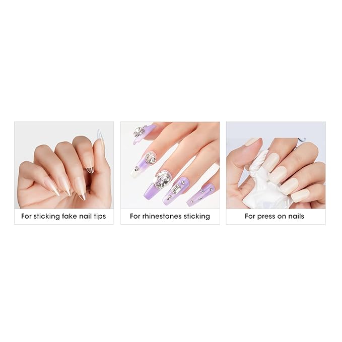 Curvlife Soft Gel Solid Nail Glue-15g for Press On Nails, Upgrade 3 in 1 Soft Gel Full Cover Nail Tips For Strengthen UV Light Cured