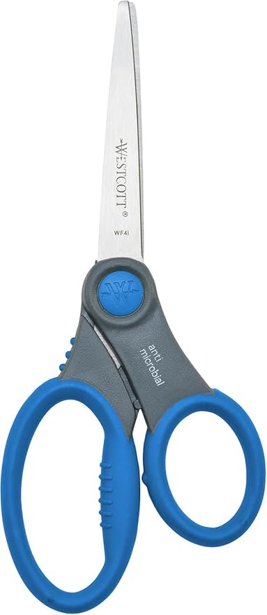 Westcott 12-Pack 6” Kids Scissors Scissors for Students Ages 8+, for School and Craft Projects, Back to School Supplies for Big Kids, Soft-Touch Handles in Assorted Colors.