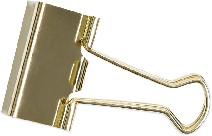 U Brands Binder Clips, 72-Count, 1-1/4 Inch, Medium Paper Clamps, Gold