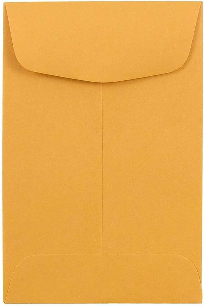 JAM PAPER #4 Coin Business Commercial Envelopes - 3 x 4 1/2 - Brown Kraft Manila - 50/Pack
