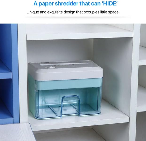 Generic Desktop Mini Paper Shredder Micro Cut, Electric Small Paper Shredder for Home Office Use,Cross Cut Mini Paper Shredder for Desk White Portable