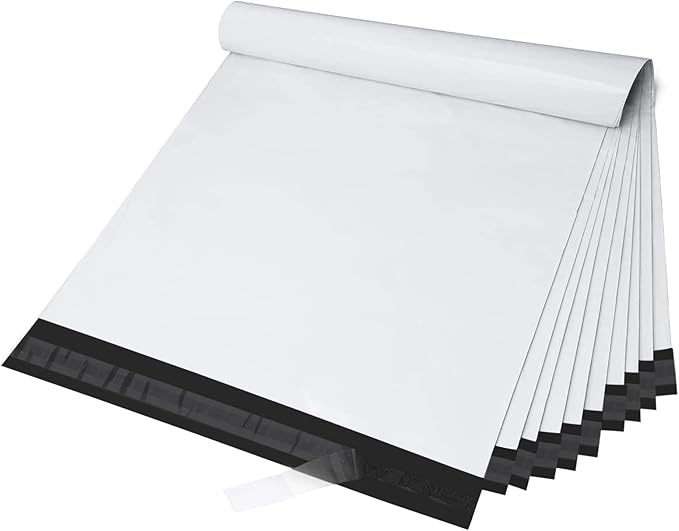 Fuxury Large Poly Mailers 24x24 Inch 50 Pack, Big Shipping Bags for Packaing Clothes,XL Heavy Duty Self Seal Mailing Envelopes,Waterproof Return Postal Polymailer For Business,White