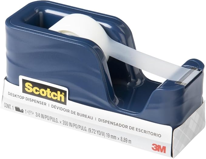 Scotch Desktop Tape Dispenser, Molten Ink (Navy), 2.13 in. x 2.75 in. x 5.25 in., 1 Tape Dispenser