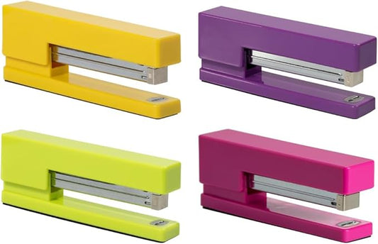 JAM PAPER Modern Desk Stapler - Assorted Spring Colors - 4/Pack