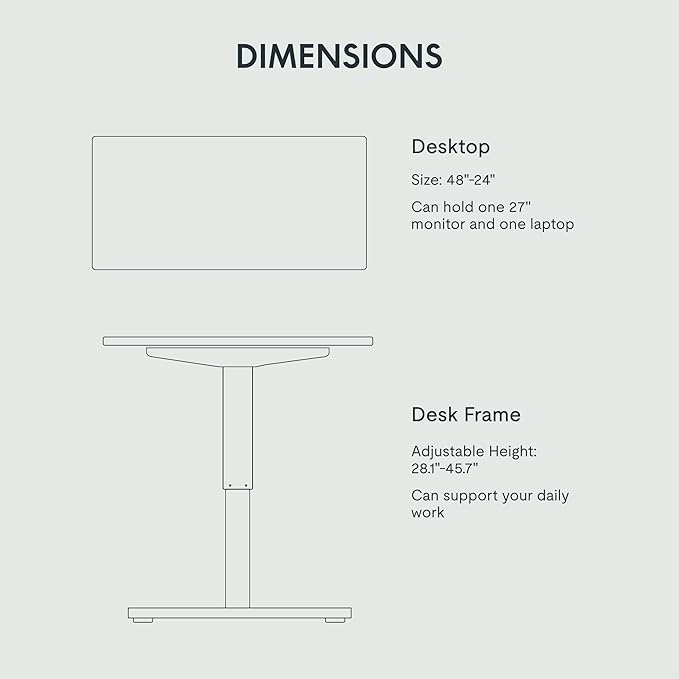FLEXISPOT EN2 48''x24'' Standing Desk with Monitor Mount Bundle, 1" Thick One-Piece Desktop, Fully Adjustable Single Monitor Arm with Cable Management, Bundle for Home Office, Gaming & Study, Maple