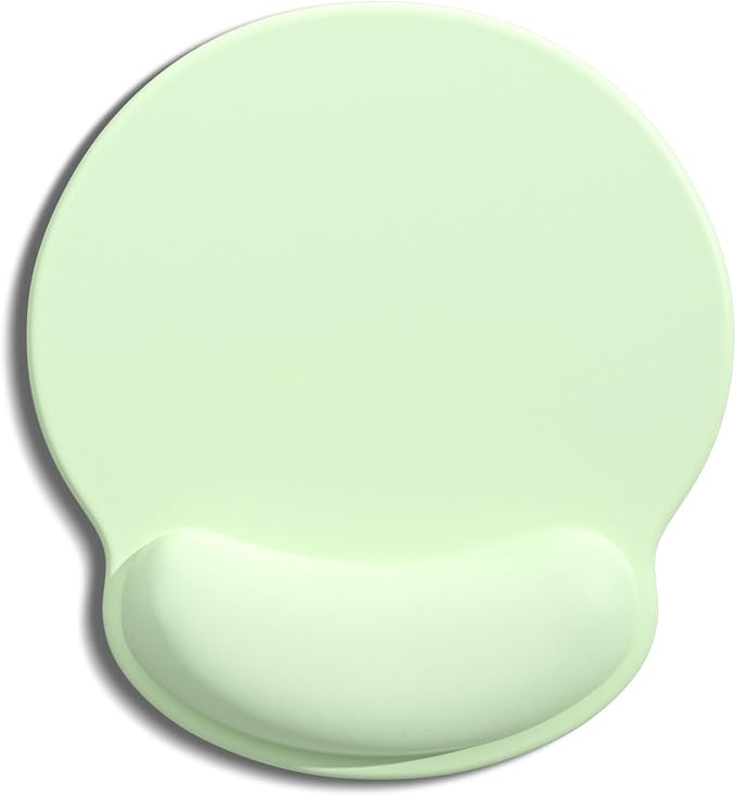 Auhoahsil Mouse Pad, Ergonomic Mouse Pad with Wrist Rest, Pain Relief Computer Gel Mouse Pad Wrist Support for Laptop, Mousepad with Non-Slip PU Base, Mouse Pads for Desk, Light Green