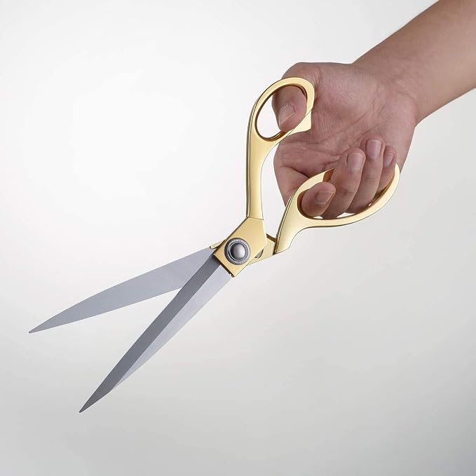 8.5 '' Gold Stainless Steel Sharp Tailor Scissors Professional Household Shears Craft Fabric Heavy Duty Cutting Sewing, Crafts, Home Kitchen Office