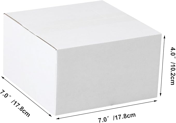 7x7x4 Shipping Boxes Set of 40, White Kraft Corrugated Cardboard Boxes Mailers for Packaging