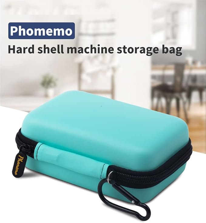 Phomemo Label Printer Case Hard Carry Case Compatible D30/M02/T02/M110/P21/D110 Label Printer, Label Maker Labeler Storage Holder, Green