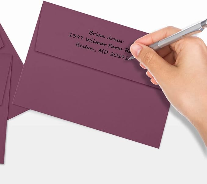 LUXPaper A7 Invitation Envelopes | Peel & Press | 5 1/4" x 7 1/4" | Vintage Plum | 80lb. Text | 50 Qty