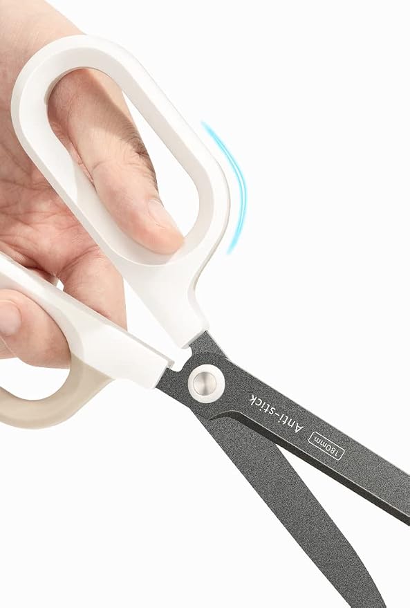 Titanium Non-Stick Scissors, Professional Stainless Steel Comfort Grip, All-Purpose Scissors, Perfect for Graduation Crafts, DIY art and Office & School Supplies White