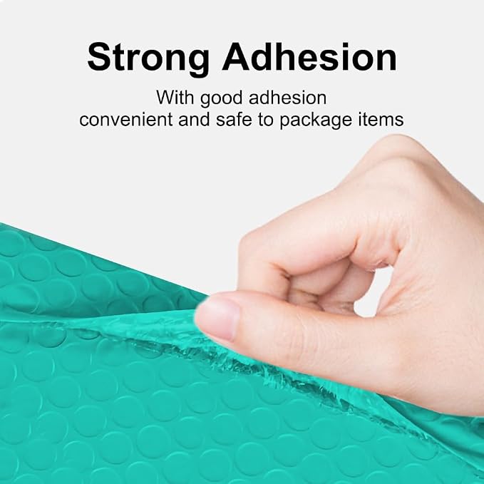 Koja Extra Thick Padded Bubble Mailers, 5x8.6 in, 50-Pack, Green | Self-seal closure for secure packaging. Ideal for shipping, mailing, and small business use.