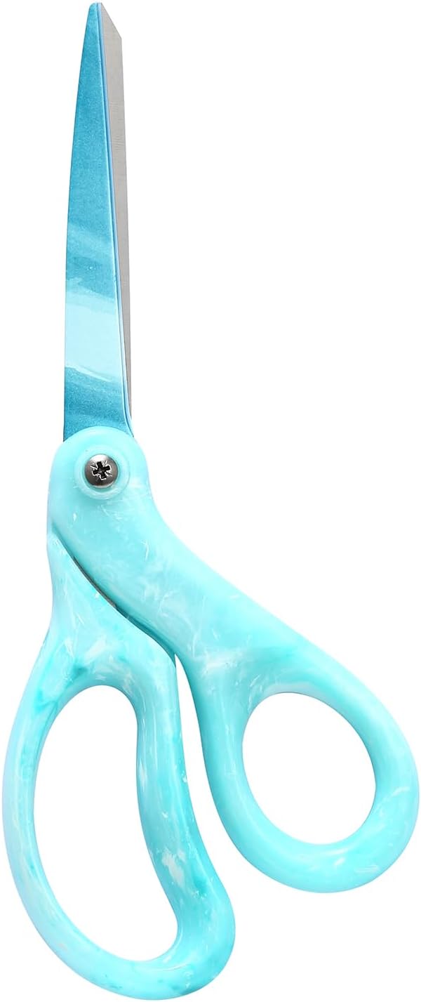 LIVINGO Fabric Scissors 8" All Purpose Shears Gradient Green | Heavy Duty Stainless Steel Blade, Smooth Grip Handle, Ribbon Fabric Paper Cutting, Sewing Craft Home Use