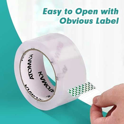 KAMOTA Packing Tape with Dispensers, 36 Rolls 2 Inch Wide Shipping Tape | Reliable sticking performance, works on carton surfaces, great for packing, mailing, moving and daily household sealing jobs