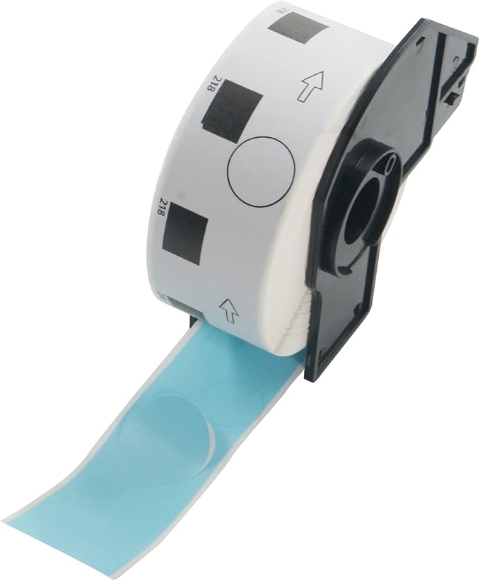 BETCKEY - 1 Inch Large Round Labels Replacement for Brother DK-1218 (0.94 in Dia), Compatible with Brother QL Label Printers [1 Rolls/1000 Labels, Light Blue]