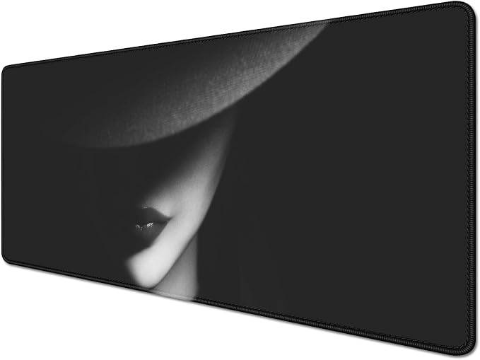 Cool Mouse Pad Black Desk Mats Large Gaming Mouse Pad Big Mousepad | Stitched Edges Rubber Non-slip Girls Office Study XL Long Extended for Computer Keyboard Laptop PC