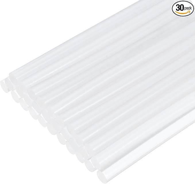 uxcell 30pcs Mini Hot Glue Gun Sticks 4-inch x 0.27-inch High Sticky Small Hot Glue Sticks for Glue Gun, Clear