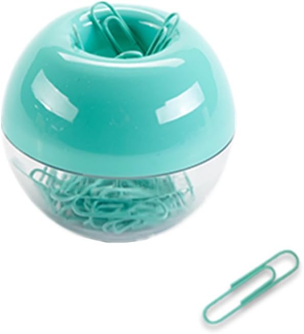 100pcs 28mm Mint Green Paper Clips Medium in Mint Paper Clips Dispensers Holder Paperclips Storage Case for Desk Organizer Accessories (Mint Green)