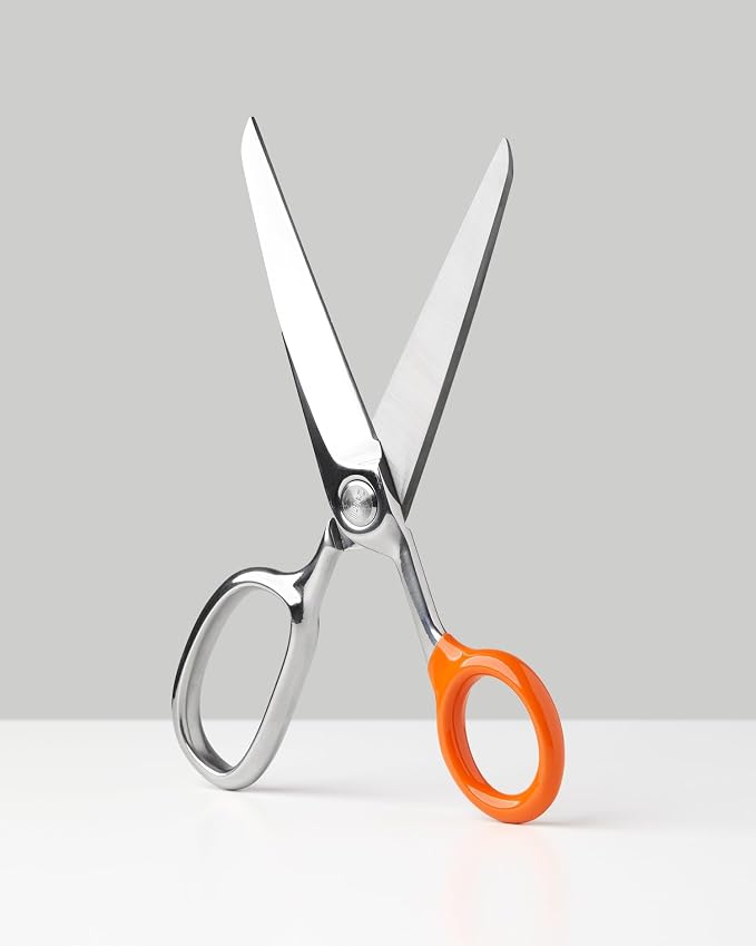 Chroma Scissors - 8.5” Heavy Duty Stainless Steel All Purpose Scissors for Office Supplies, Crafts & Home, Ultra Sharp, Comfort Grip Handles - Orange