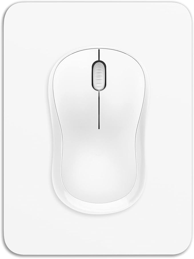 Dapesuom Small Mouse Pad, 6 x 8 Inch Thick Rubber Premium-Textured Non-Slip Portable & Washable Mini Mouse Mat for Women Men Wireless Laptops Keyboard Tray Gaming Work Computer Office Travel, White