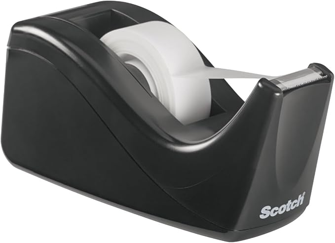 Scotch Desktop Tape Dispenser, Black Two-Tone, 1 Dispenser/Pack (C60-BK)