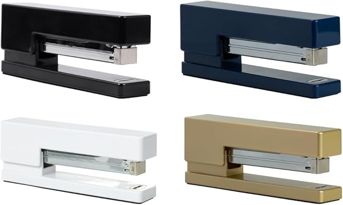 JAM PAPER Modern Desk Stapler - Assorted Business Colors - 4/Pack
