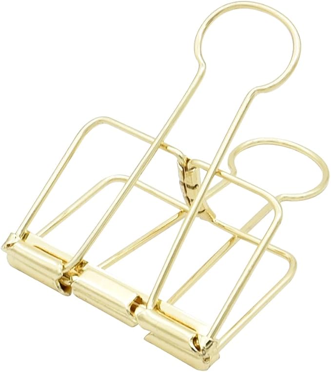 Extra Large Binder Clips 2 Inch, Big Paper Clamps Gold for Office School Supplies (15Pcs)