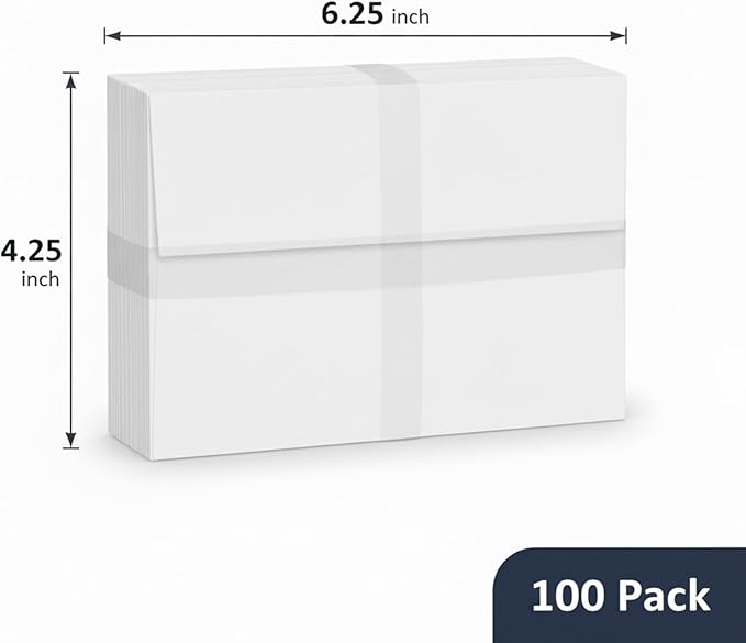 YINUOYOUJIA 100 Pack A4 Envelopes,4x6 White Envelopes,Self Seal for Invitations, Weddings, Baby Shower, Photos, Postcards, Greeting Cards, Mailing