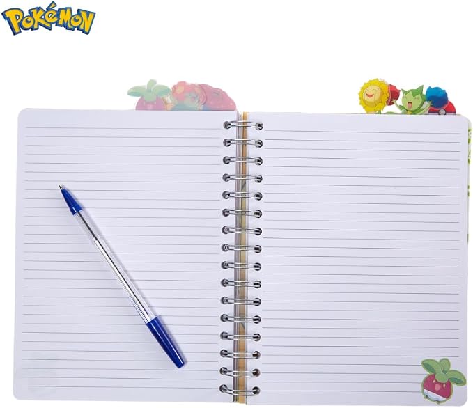 Pokémon Tab Journal Notebook, Spiral Bound, 144 Lined Pages, 8 x 7 inches