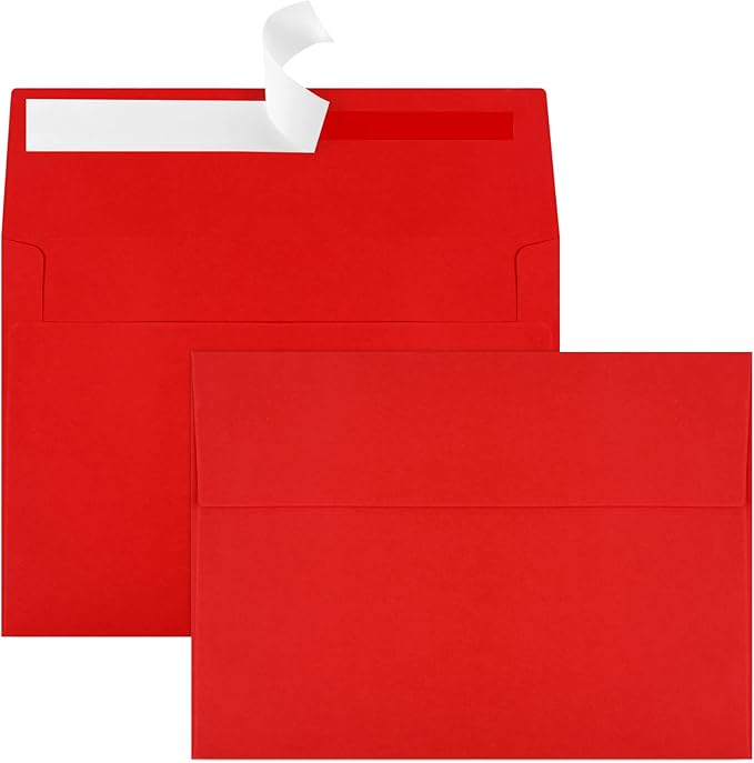 70 Packs of Invitation Envelopes, A2 Envelopes Red Postcard for 4.5x5.5 for Invitations, Self Seal for Photos RSVP, Greeting Cards