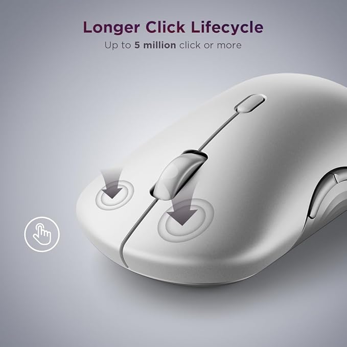 Lenovo 700 Multi-Device Wireless Mouse, Bluetooth or 2.4 GHz USB-A Connection, Connect up to 3 Devices, 36 Month Battery Life, Seashell