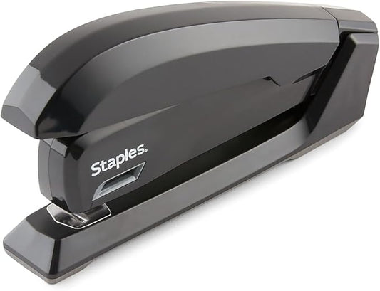Staples One‑Touch Desktop Stapler, 20‑Sheet Capacity, Black – Easy‑Press Office Stapler