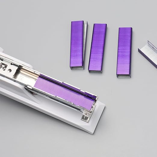 NatSumeBasics 3000 Purple Staples 26/6 Standard Colored Staple Refill for Desk Stapler, 1000 Per Pack, Total 3 Pack Staples (Purple)