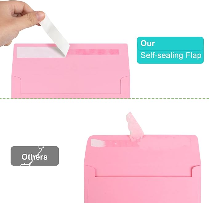 70 Packs of Invitation Envelopes, A2 Envelopes Pink Postcard for 4.5x5.5 Cards for Invitations, Self Seal for Photos RSVP, Greeting Cards