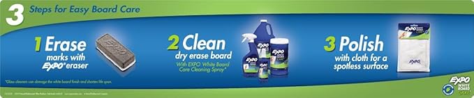 EXPO Whiteboard Care Dry Erase Wipes, Unscented, 8" x 5.5", 50 Count