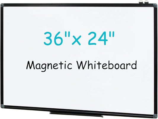 XIWODE 24x36 Inch Magnetic Dry Erase Whiteboard, Black Aluminum Frame Wall-Mounted, No Ghosting Anti-Stain Easy Clean for Home School Office Conference Room