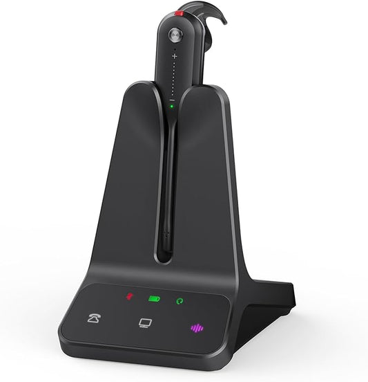Yealink DECT Wireless Headset WH63 E2 UC,Single Ear (Mono) Convertible Office Headset with Noise Canceling Mic, 607Ft Range,3 Wearing Styles,Connects to Desk Phone and Computer