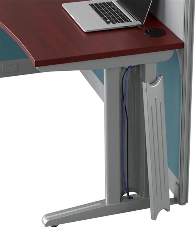 Bush Business Furniture Office in an Hour 65W L Shaped Cubicle Desk with Storage, Drawers, and Organizers in Hansen Cherry | Modern Computer Table Set with Privacy Panels for Commercial Workspace