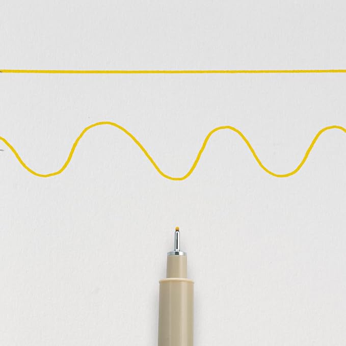 SAKURA PIGMA MICRON 05 FINELINER PEN, 0.45MM LINE WIDTH, PACK OF 2 (Yellow)