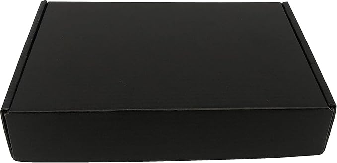 Black Cardboard Shipping Box Mailers 8 x 5.5 x 1.6 Inch Corrugated Packaging Storage Boxes 48 Pack (Inside Size: 7.4 x 5.3 x 1.4)