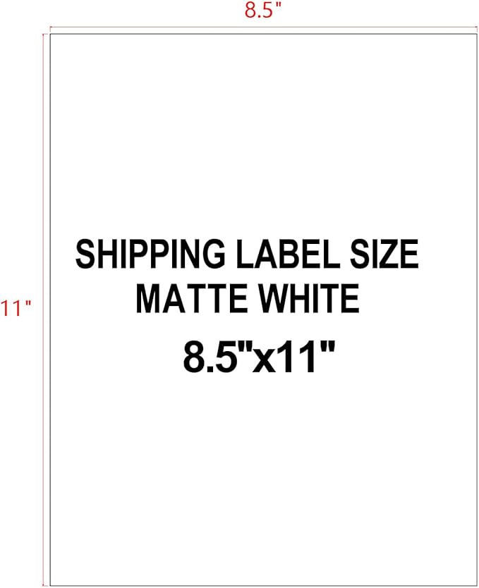 8.5"×11" Full Sheet Shipping Labels, 480 Sheets Matte White, Strong Adhesive Label Stickers for Mailing Packaging & Shipping, Compatible with Laser & Inkjet Printers