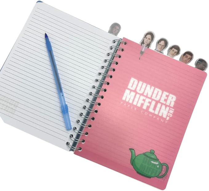 The Office Journal with Character Tabs, Spiral Binding and Flexible Plastic Cover, 8 x 7 inches