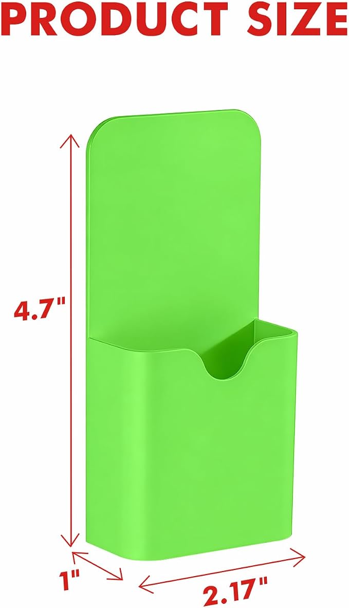 BEYGORM Magnetic Pen Holder for Refrigerator, Pencil Cup Organizer (Green) | Upgraded 1.5mm thick magnetic backing for whiteboards, lockers & fridge; 4 Pcs dry erase marker holder for classroom & office